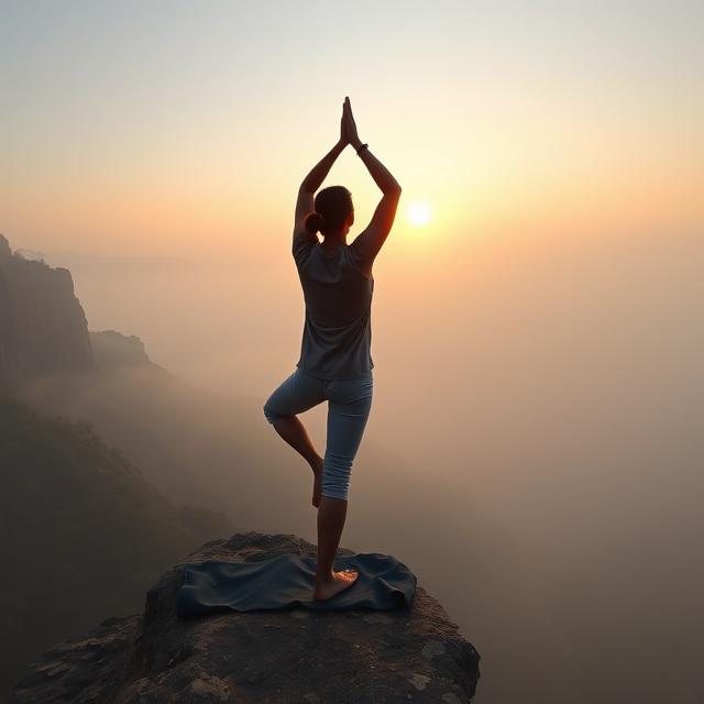 Practicante en postura de yoga avanzada en estudio luminoso - Espacio Cucenagawaze